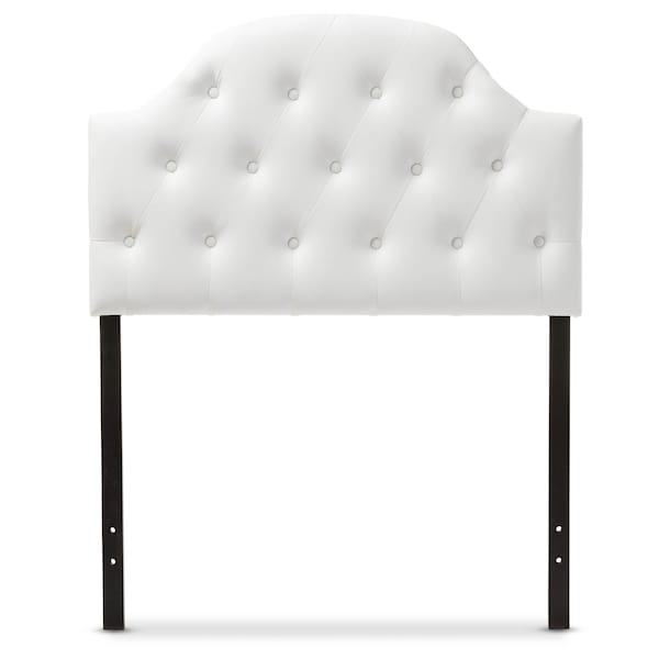 Baxton Studio Morris White Upholstered Button-Tufted Twin Size Headboard 125-6977 - main